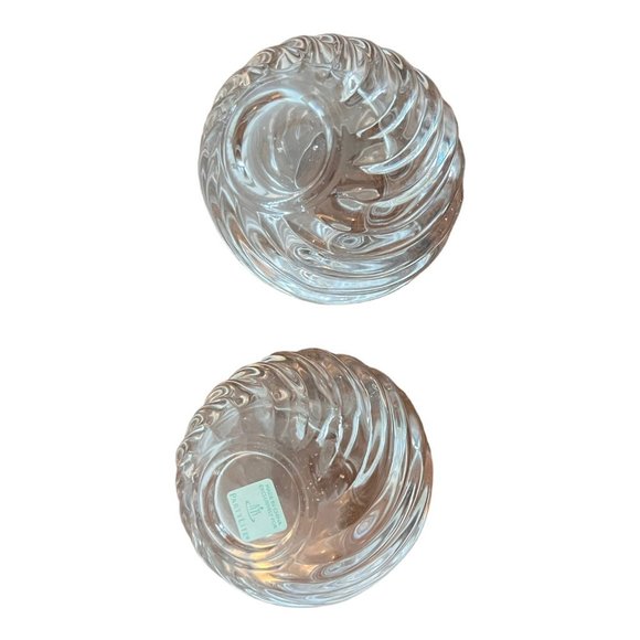 Set of 2 Partylite P0463 Illusions Swirl Glass Votive Candle Holders Clear - Picture 7 of 13